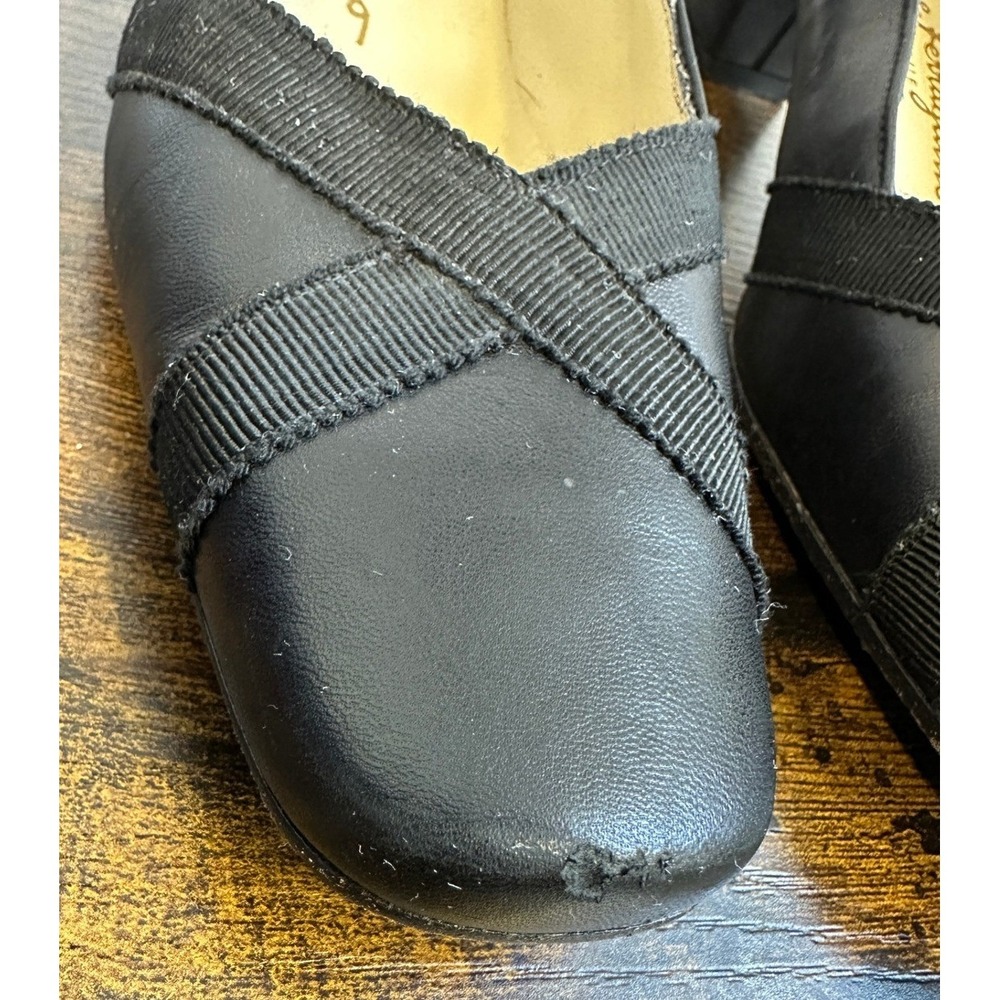 Salvatore Ferragamo Boutique Black Leather Square Toe Block Heel Pumps 6 B Italy - Picture 3 of 16
